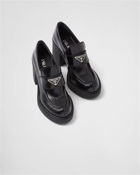 prada casual loafers|prada heeled loafer.